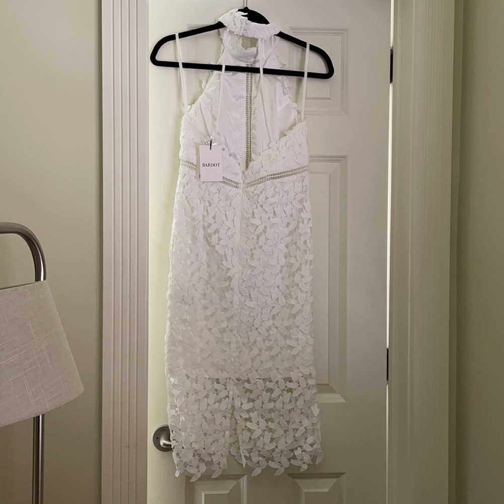 White Lace Bardot Dress US 6/ AUS 10 - Picture 3 of 4